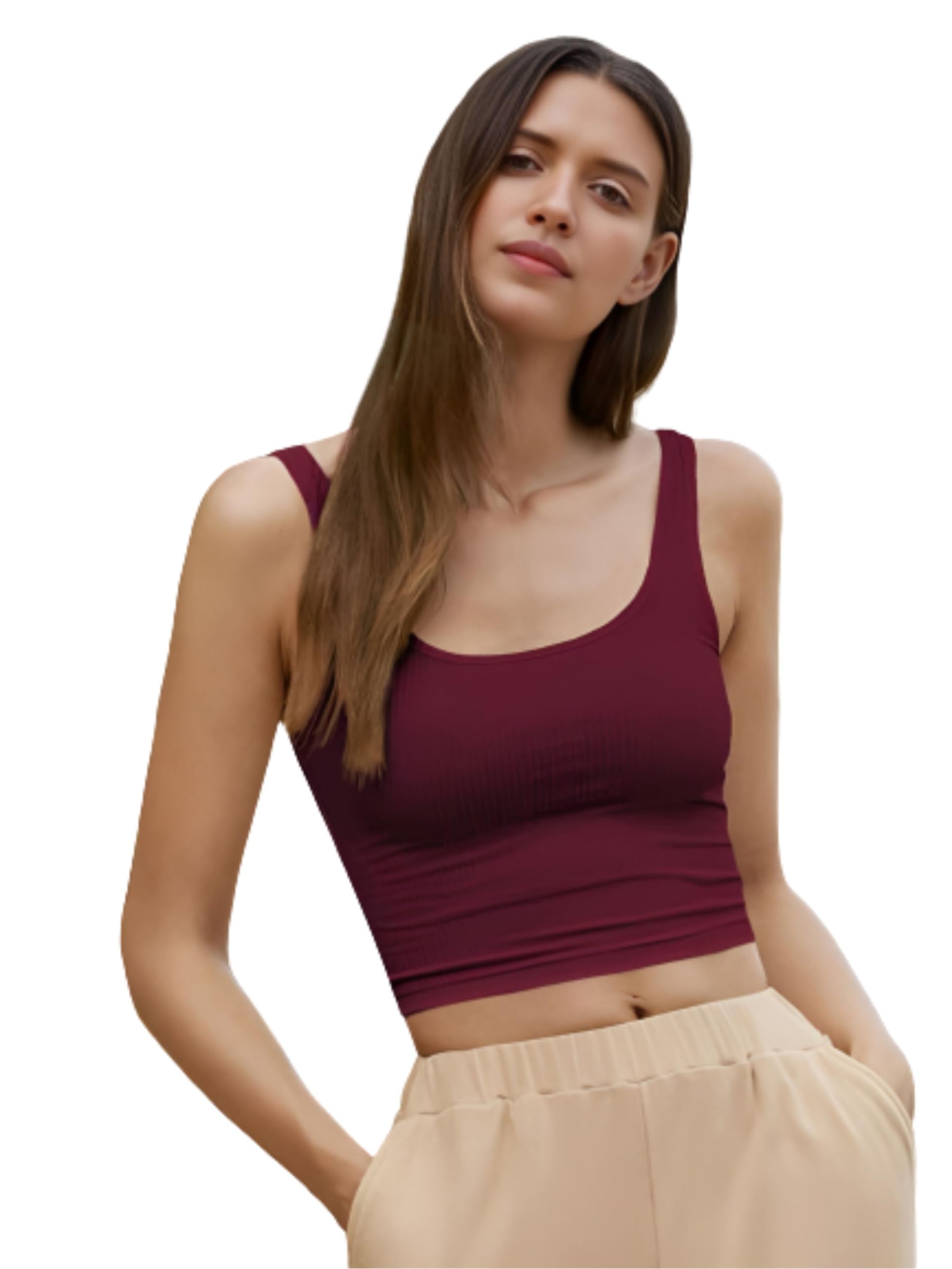 Ben Martin Women's Cotton Stretchable Square Neck Sleeveless Tank Top-picture-11