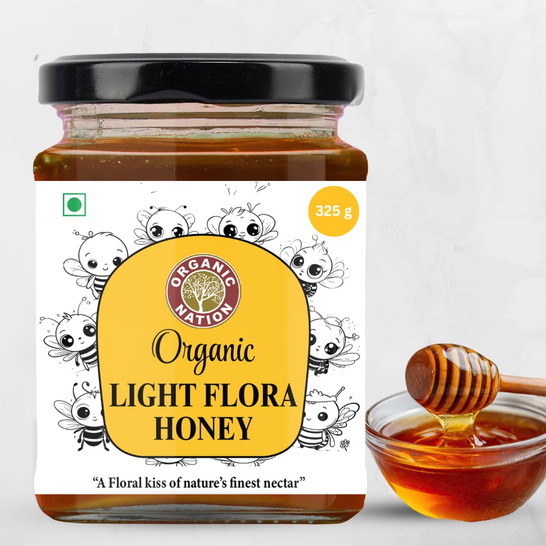 Organic Nation Light Flora Honey | Raw & Unprocessed | Natural Wildflower Honey | Rich in Antioxidants | No Added Sugar | 325g-image-14