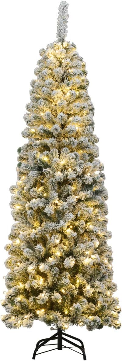 Amazon.de: COSTWAY 135/180/225cm Bleistift Weihnachtsbaum mit Schnee