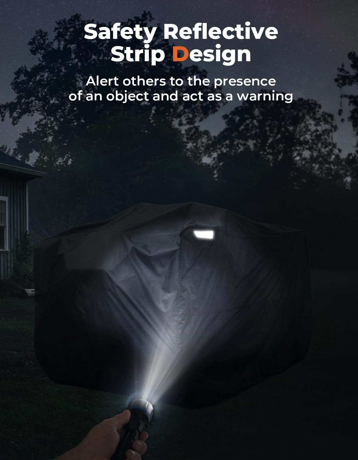 KEMIMOTO Copertura ATV Impermeabile in Tessuto Oxford 300D, Copertura Protezione Esterna Universale con Cintura Antivento e 4 Strisce Riflettenti per ATV Quad Bike, 245 x 125 x 120 cm