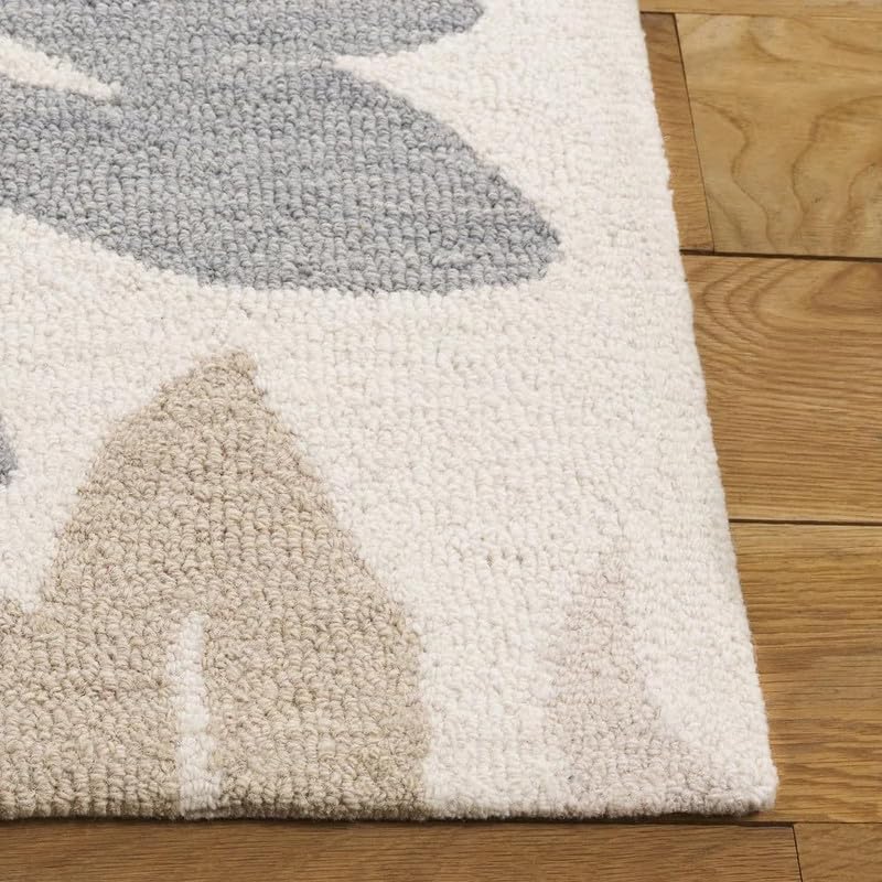 Image of Modern Abstract Hand Tufted Wool Floor Carpet for Home decore Living Room|Home and Bedroom & Hall 6x9 feet (180 x 270cm) Beige H28