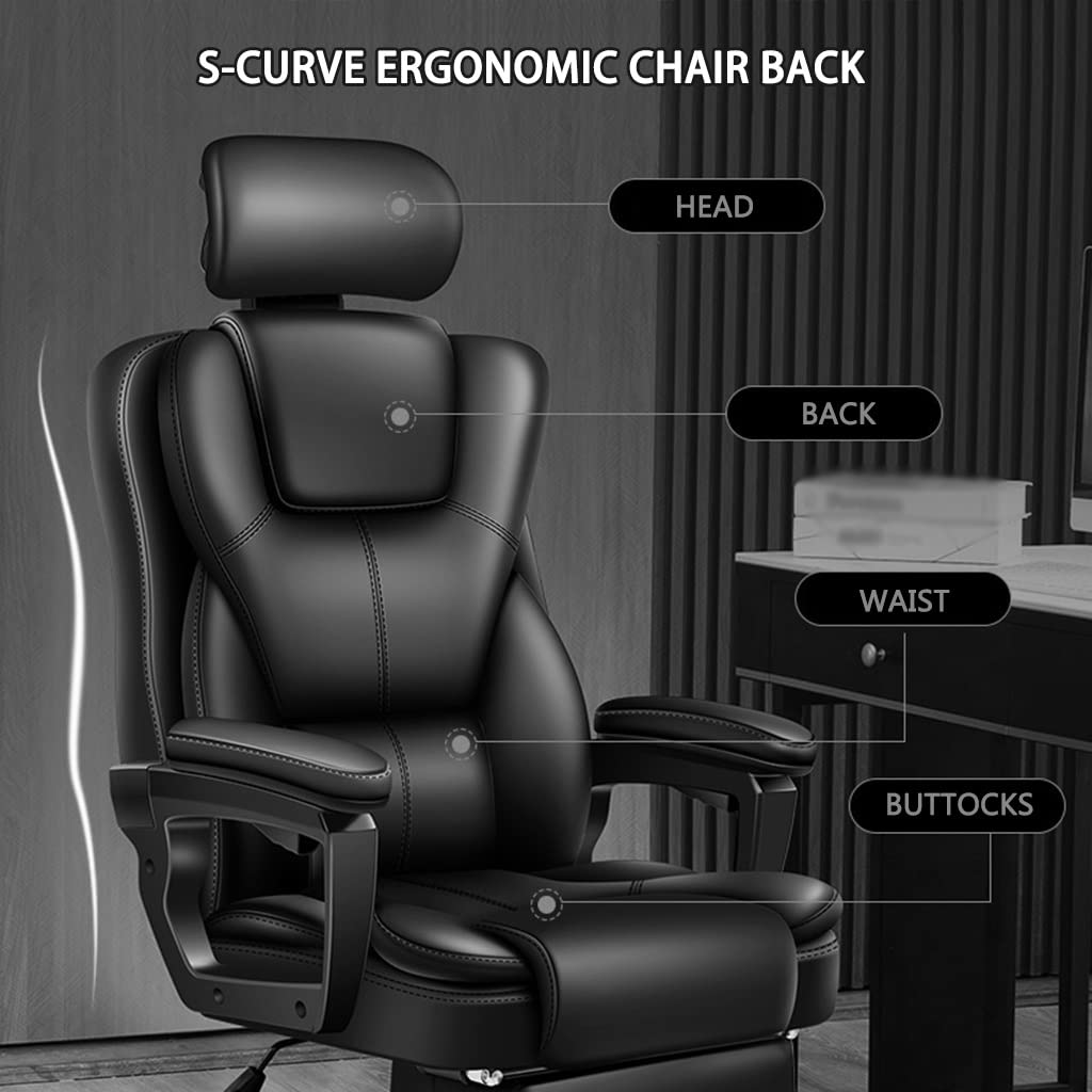 Ergonomiczne krzesło biurowe dla komfortu biznesowego – fotel kierowniczy domu z oparciem podnoszącym, odchylana konstrukcja, nośność 150 kg, siedzące krzesła menedżerskie