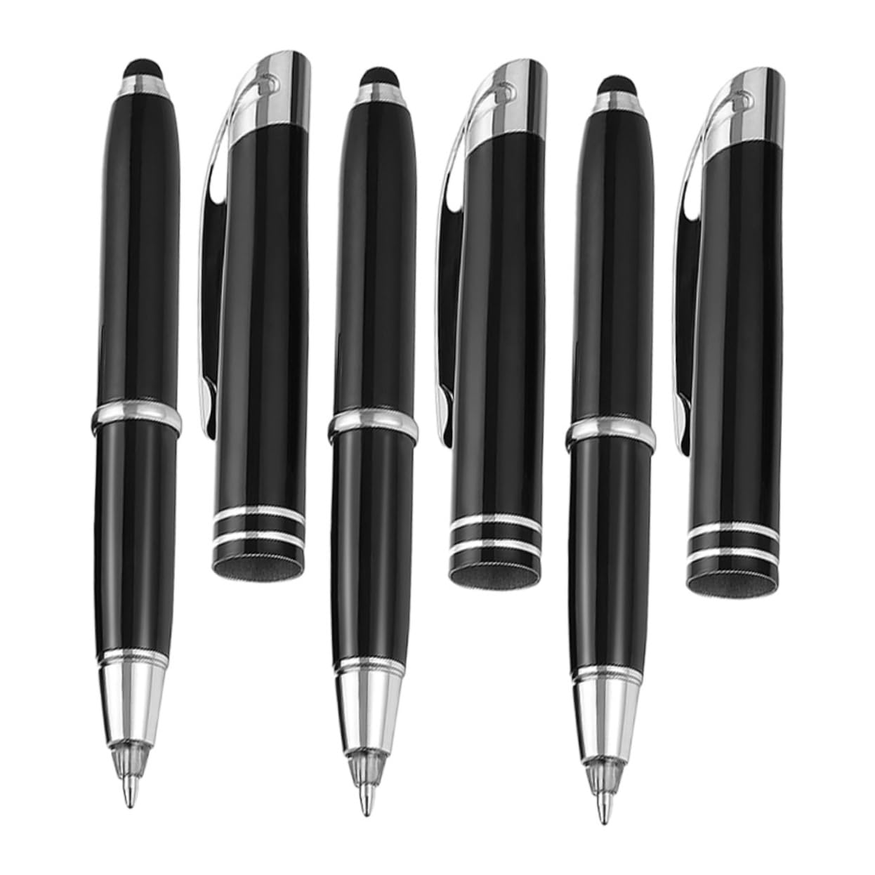 Housoutil 2 Set Penne Metalliche Con Luce Led Penne Portatili Per Ufficio E Touchscreen Scrittura E Comfortevole Design Elegante E Compatto Per Lavoro 3 Pezzi * 2