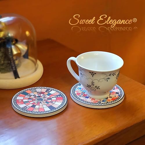 Miniatura 8 de Sweet Elegance Posavasos de corcho de cerámica, arte moderno, abstracto, resistente al calor, absorbentes de agua, redondos, antideslizantes,