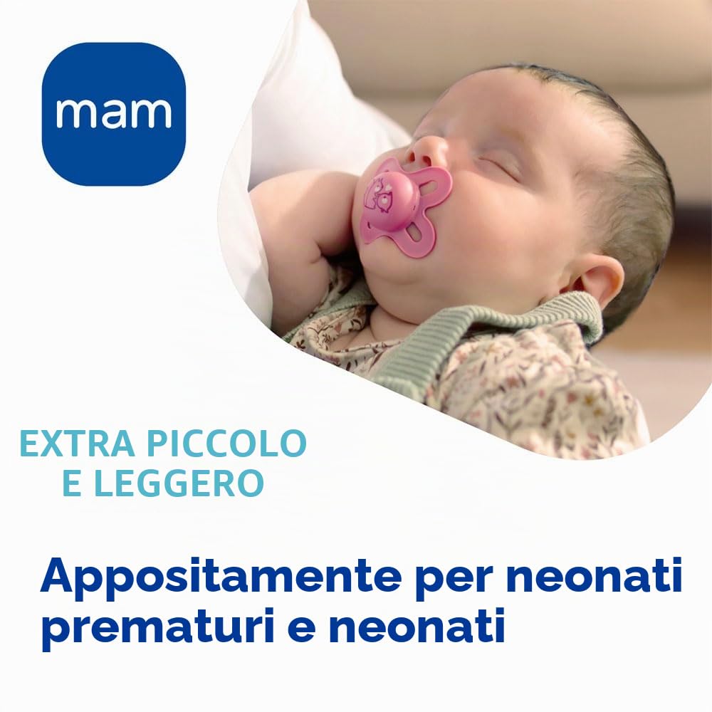 MAM Easy Start™ Anti-Colic - Set biberon, tettarella, ciuccio - la soluzione ideale per i neonati, funzione autosterilizzante, blue-creme