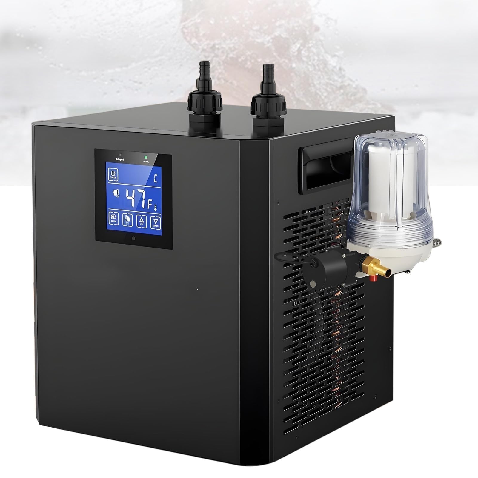 Enfriador de baño de hielo para bañeras, sistema de inmersión en frío de 0,3 HP con filtro externo, bomba, tubo y pantalla táctil para uso doméstico y recuperación de atletas
