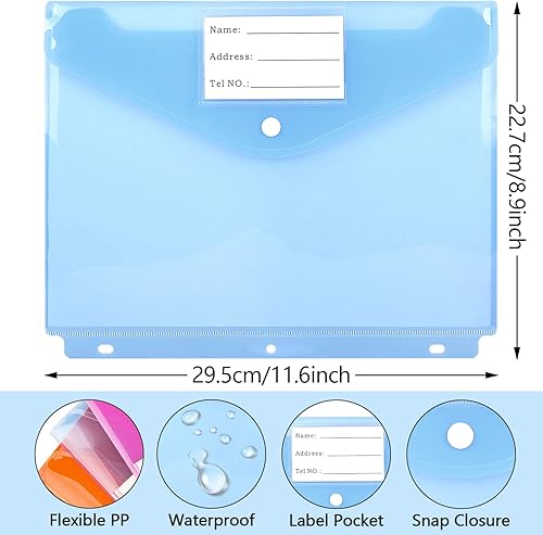 Miniatura 4 de Qixin 48 + 2 carpetas de bolsillo multicolor A4 de 3 anillos con bolsillos, bolsa con cremallera a granel, carpeta de 3 anillos para organizador de