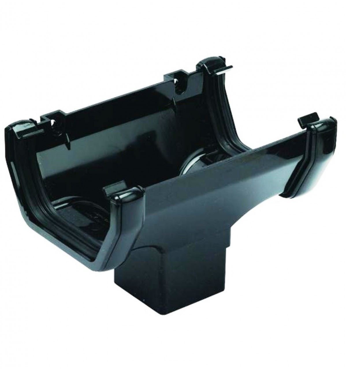 Floplast Black 114Mm Square Gutter Running Outlet
