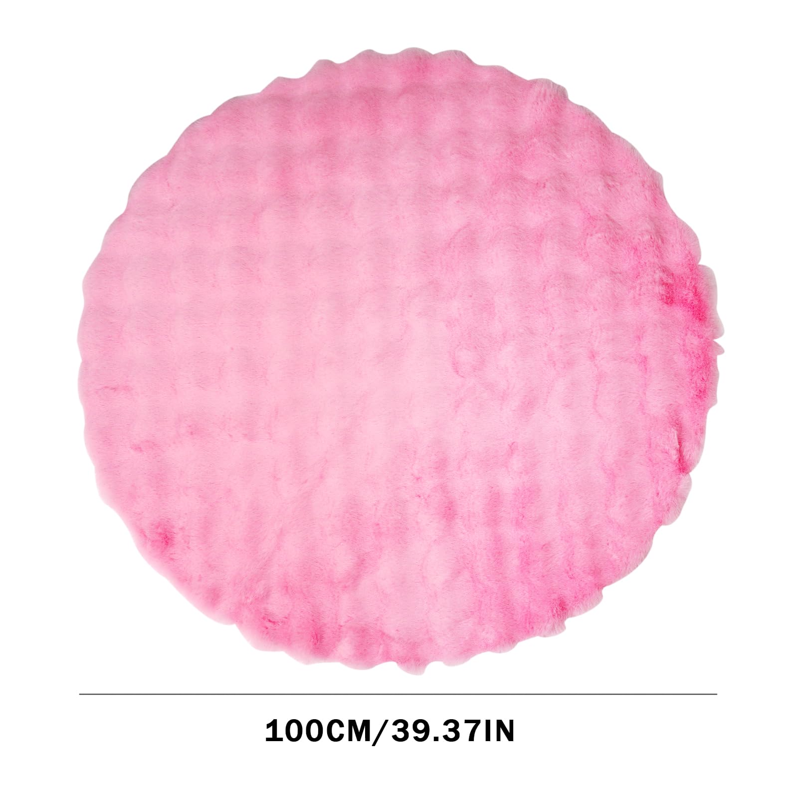 KRIPINC Round Faux Sheepskin Rug, Shaggy Faux Fur Rug, Pink Fluffy Carpet, Home Decor Washable Round Kids Floor Mats - Image 2