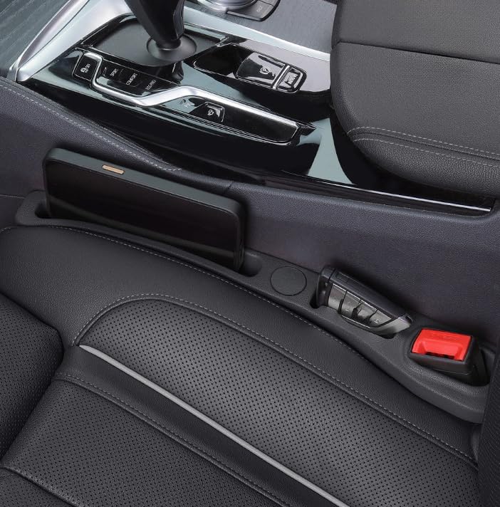 Organizador de Espacio para Asiento de Coche para Dacia Sandero III/Sandero Stepway III 2021-2023 2024 Caja de Almacenamiento Ranura Delantera Bloqueador de Caídas Accesorios,Black