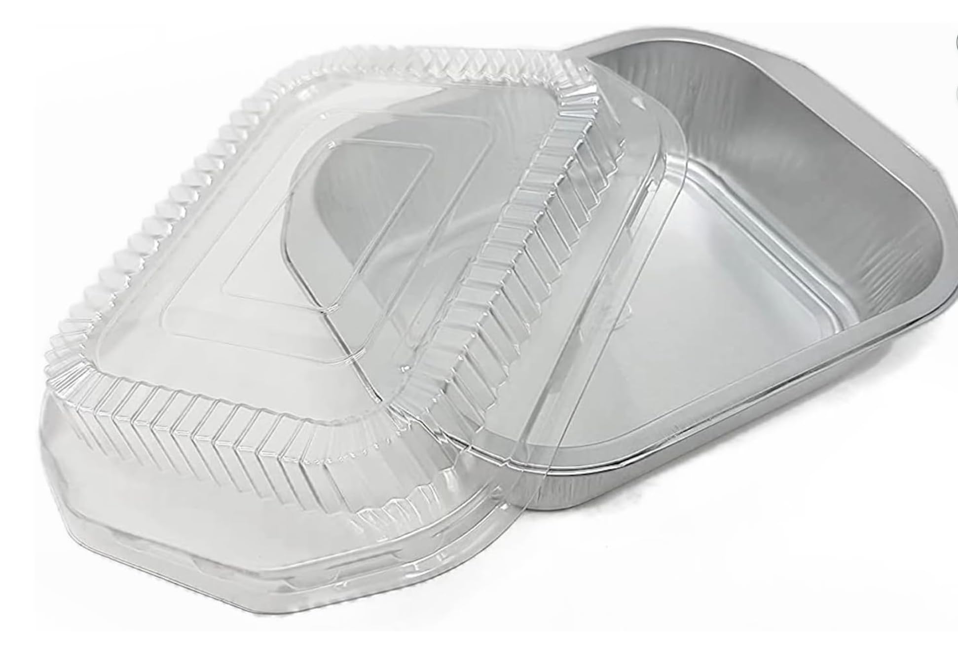 Bakery Direct, teglia da forno in alluminio resistente, usa e getta, completamente riciclabile, con coperchi a scatto (50)
