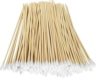 Best 200 Pcs Count 6" Inch Long Cotton Swabs with Wooden Handles Cotton Tipped Applicator, Cleaning With Wood Handle for Oil Makeup Gun Applicators, Eye Ears Eyeshadow Brush and Remover Tool. Reviews