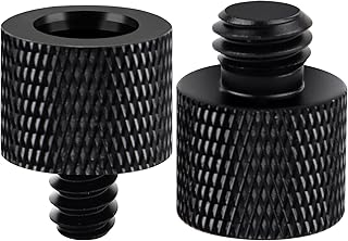 Leryati Tripod Adapter, 3/8 to 1/4 adapter, 2 Pieces Camera Screw Adapter Mic Thread Screw Adapter Tripod Screw Adapters, 3/8" -16 Female to 1/4"-20 Male Suitable for lamp, Camera Monitor Mic Stand