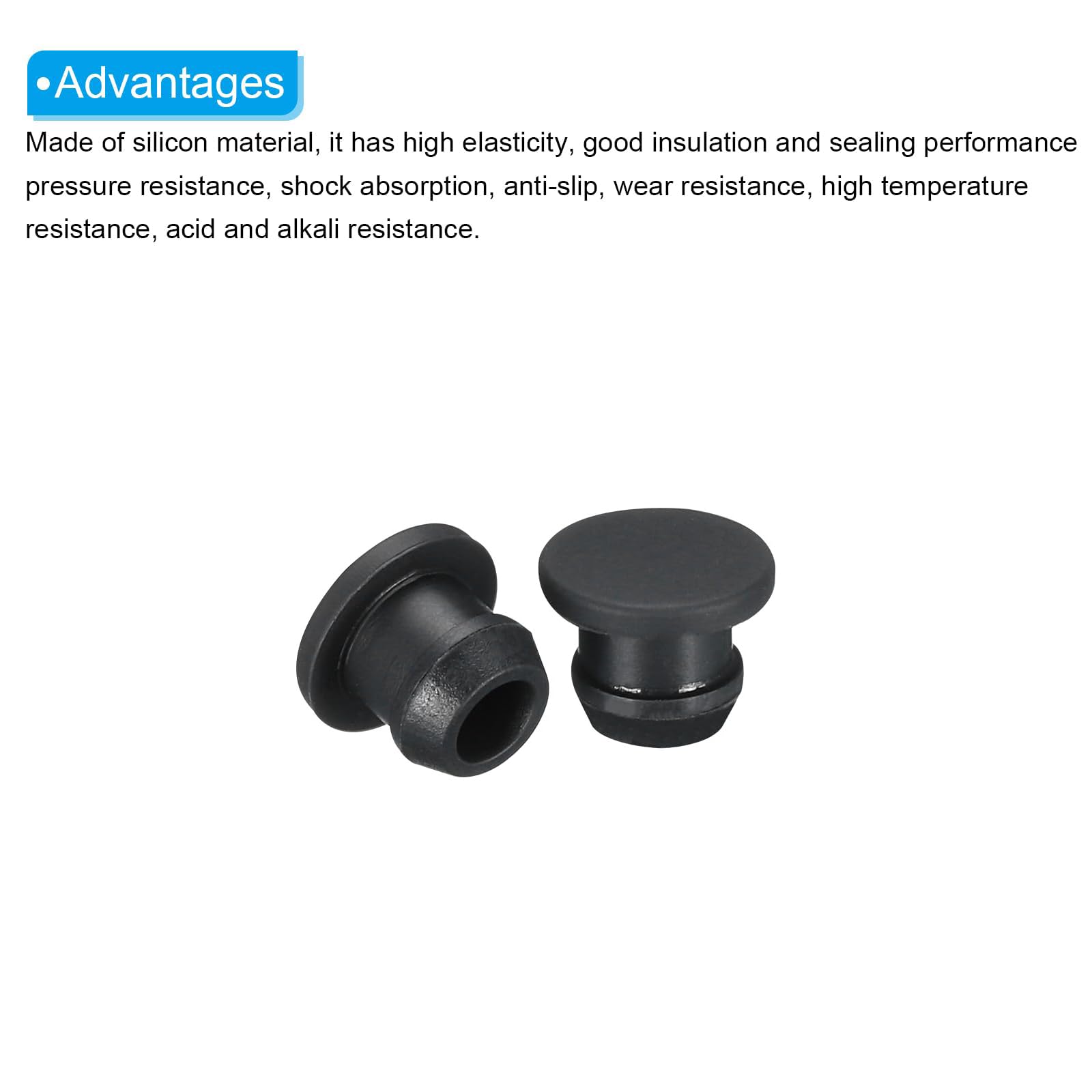 TA-VIGOR 20Pcs Silicone Snap in Locking Hole Plugs, 7mm Diameter Hole Stoppers - Image 4
