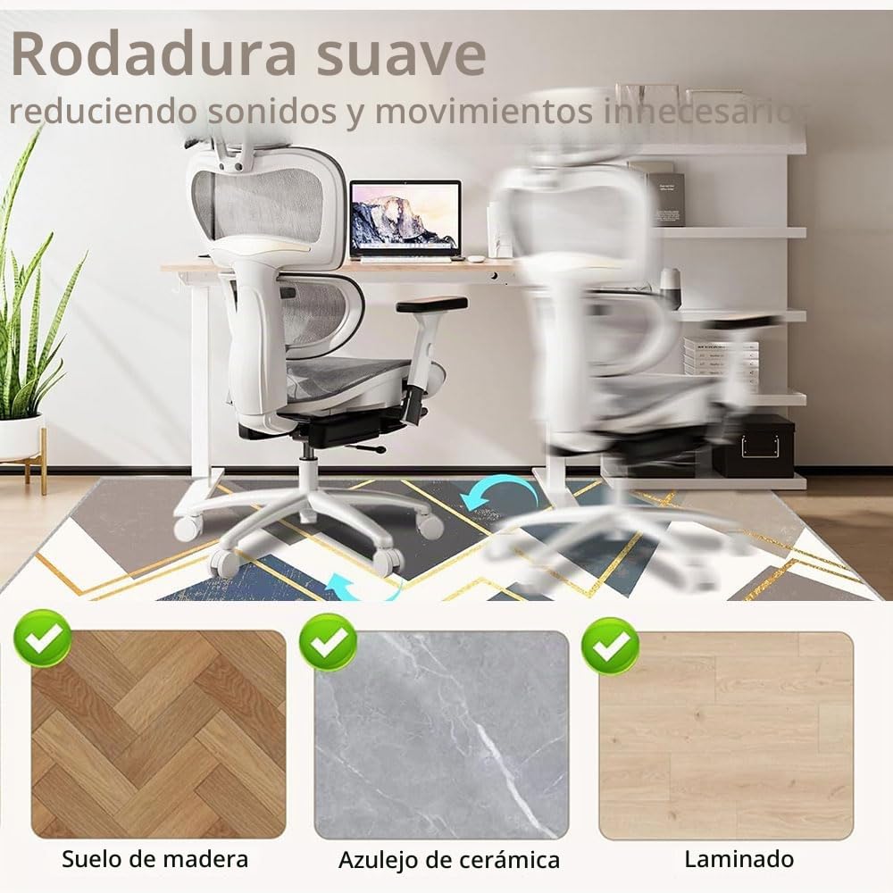 Highdi Alfombrilla para Silla de Oficina Gaming, Patrón Tejido Protector Suelo Silla Ruedas Antideslizante Antiarañazos, Alfombrilla de Protección para Suelos Duros (Marrón,120x140cm)