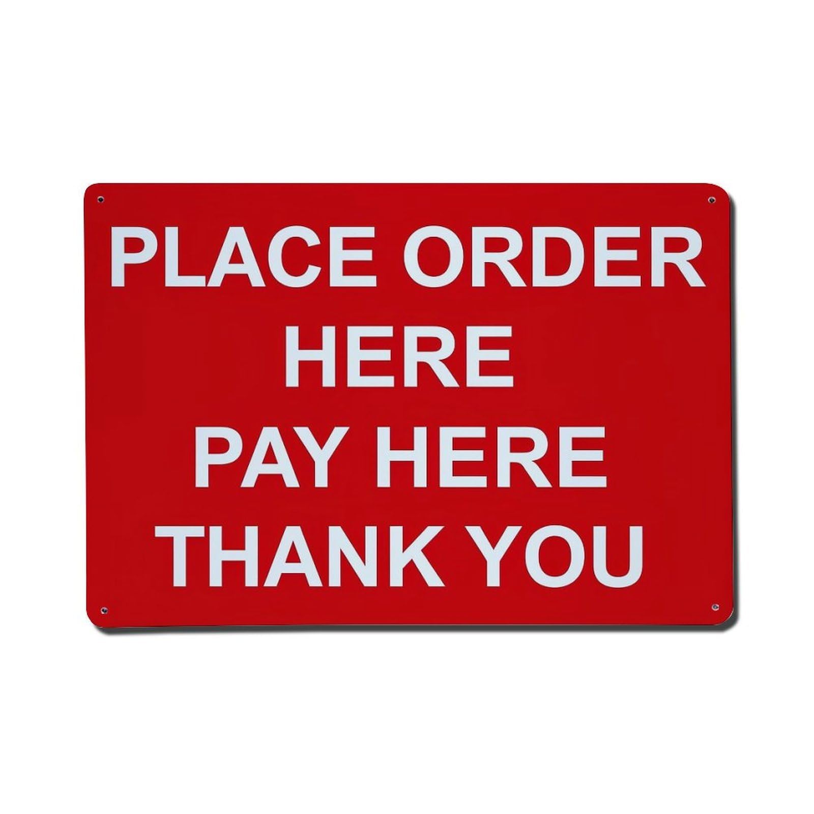 Nestemfo Vintage Place Order Here Pay Thank You Tin Sign Metal Sign, Living Room,Bar, Home, Bedroom Wall Decor,Retro Metal Poster 8X12 Inches