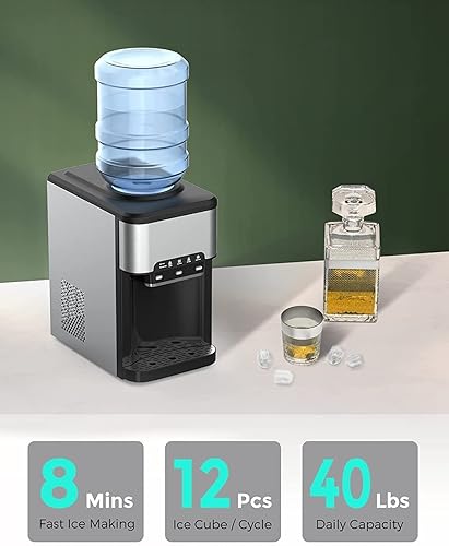 Miniatura 2 de ADT Máquina de hielo portátil de 26 lb24 H para hacer cubitos de hielo (acero inoxidable negro)