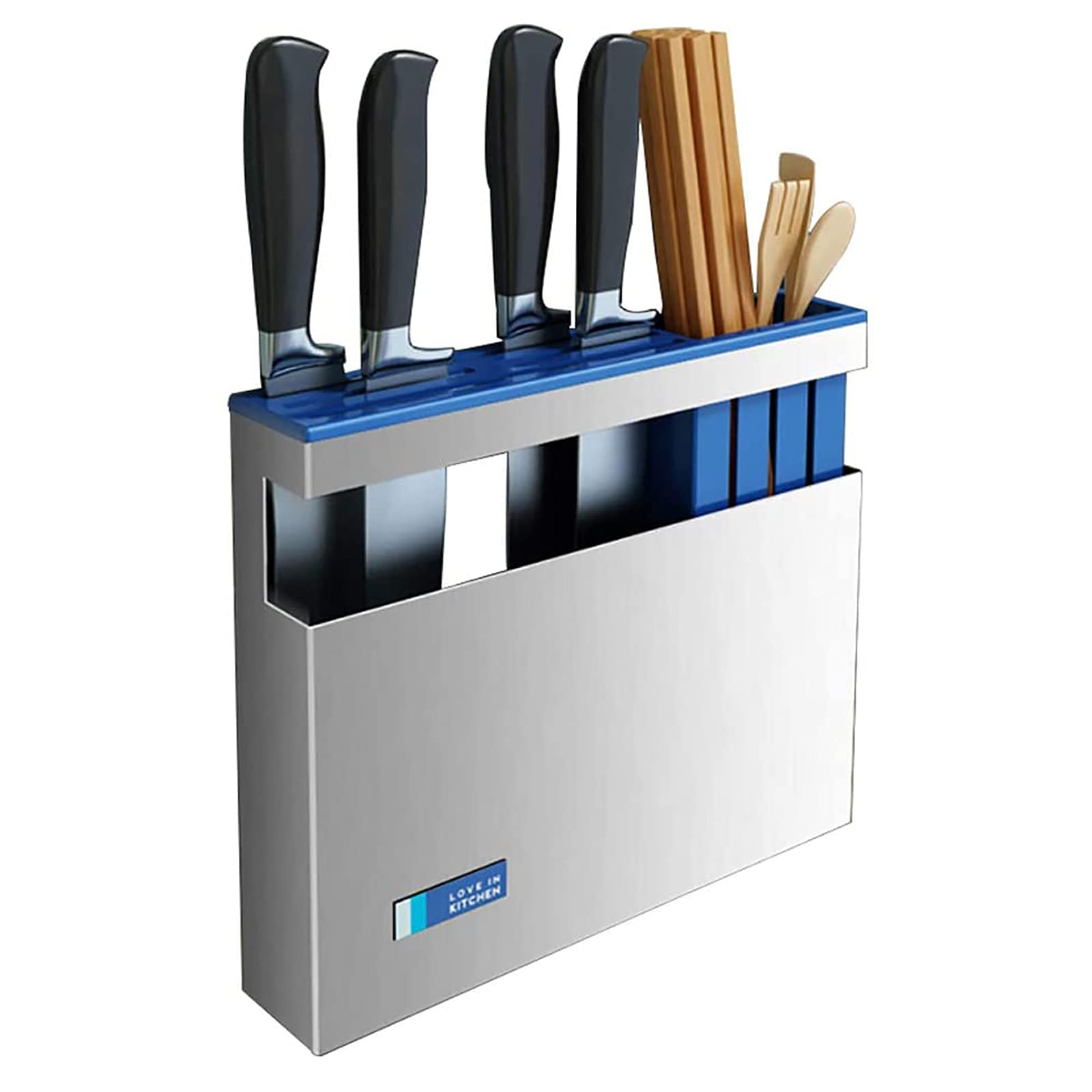 Estante de almacenamiento de cuchillos organizador de cocina de acero inoxidable de pared