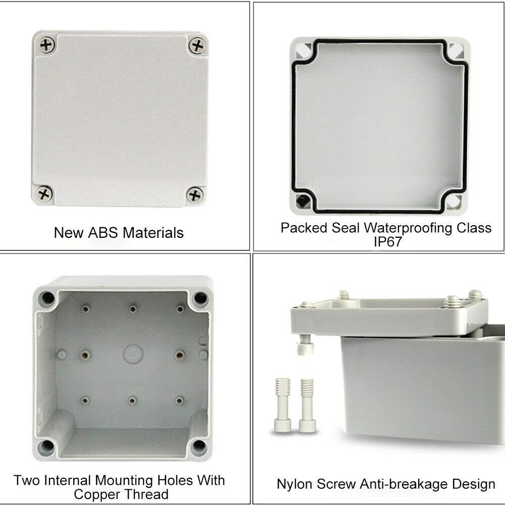 Junction Box POWERTOOL Waterproof IP67 ABS Electrical Project Box DIY Enclosure Instrument Case for Indoor and Outdoor Electronic Project (200 * 150 * 75mm) - Image 2