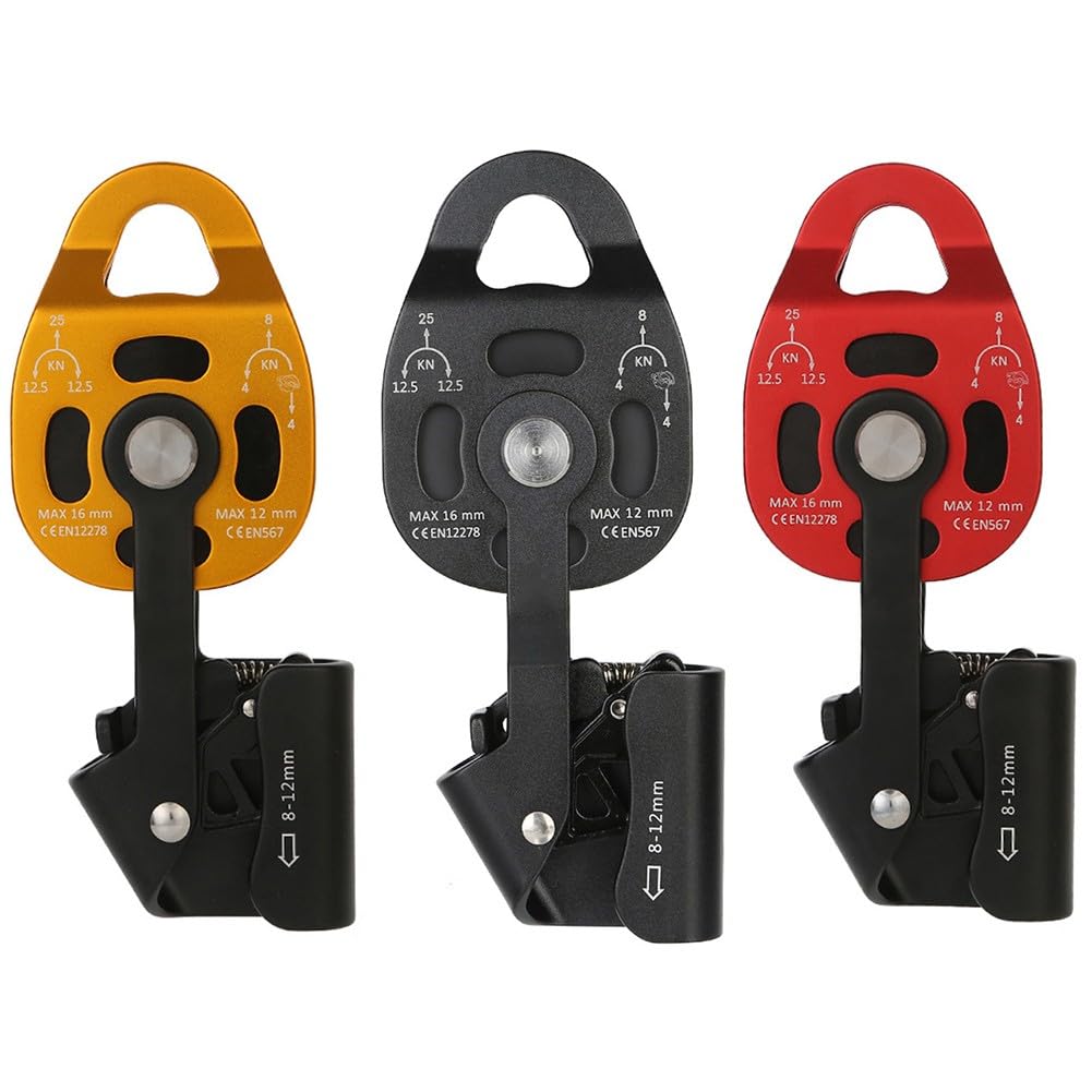 Robuste Aluminium-Riemenscheibe zum Heben, 25 kN statische Tragfähigkeit, SingleDirectional Ratschenzug, kompatibel mit 812 mm Seil, ideal für schwere Objekte
