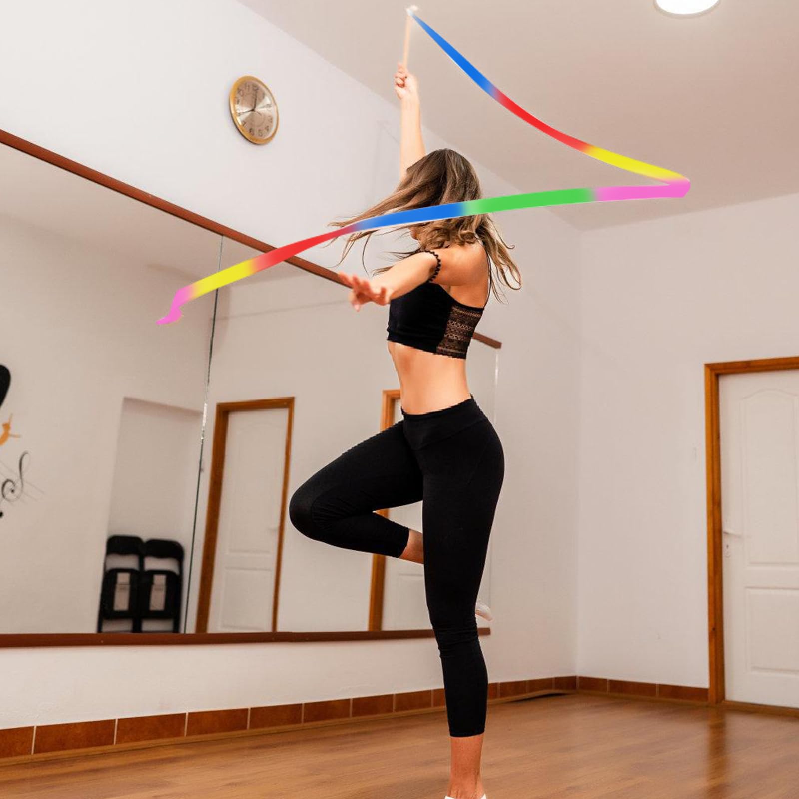 Lot De 10 Rubans De Danse Pour Enfants – 2 M Avec Tige, Gymnastique Rythmique, Pailletés, Pour Spectacles Et Jeux