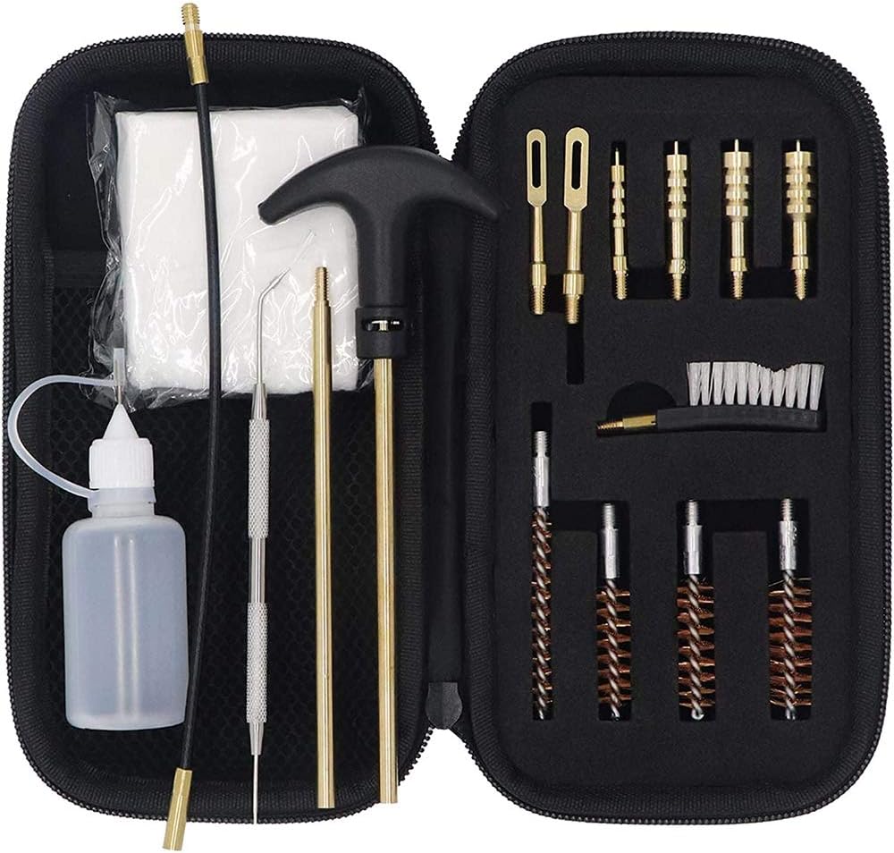 Pro Universal Gun Cleaning Kit, Pistol Caliber  Rifle Shotgun Firearm Cleaner Supplies Set with Portable Case (Black) : Sports & Outdoors