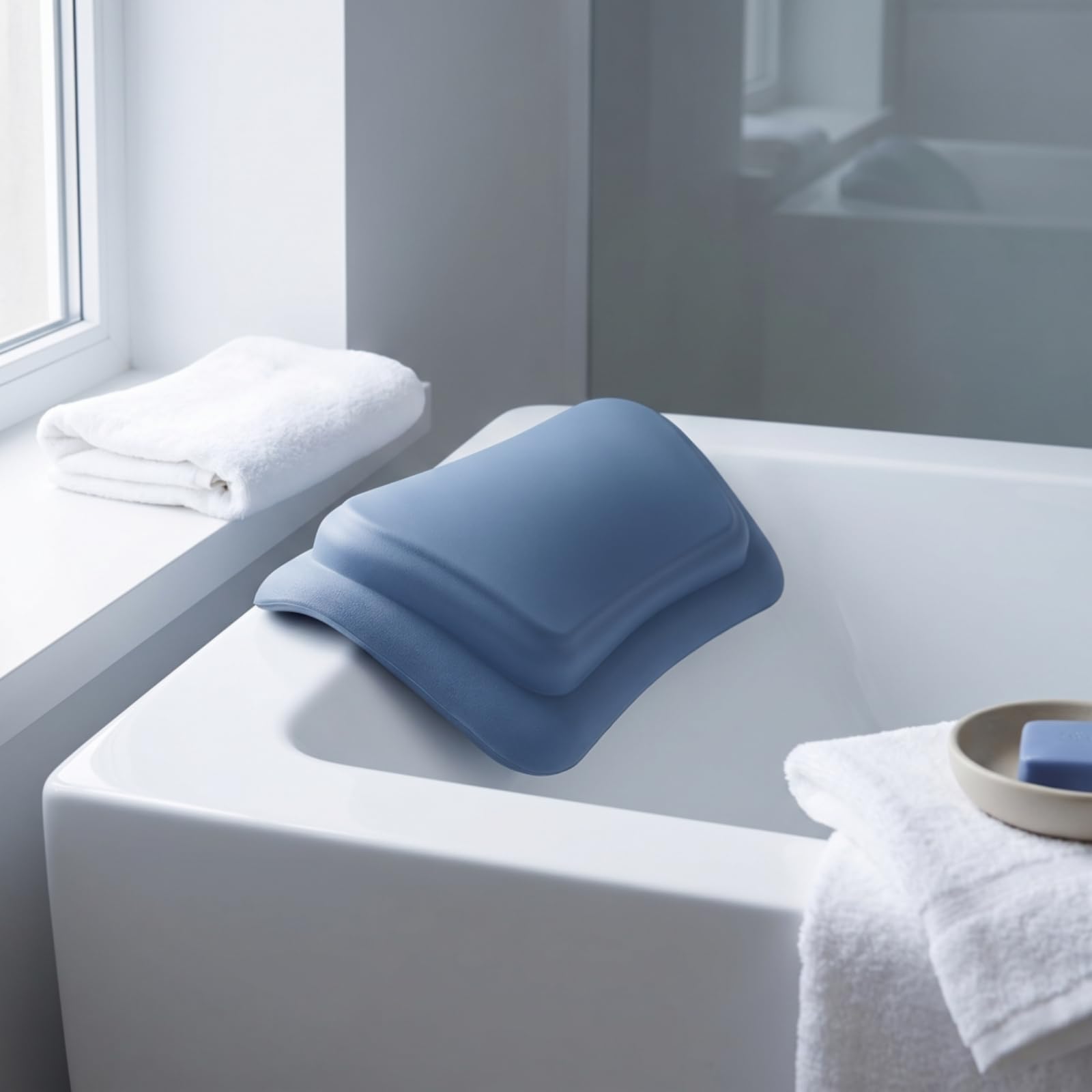 Cuscino Schienale Massaggiante da Bagno con Design E Superficie Impermeabile in Materiale Resistente per Ammortizzare Rigida E Godere Del Relax, Bianco