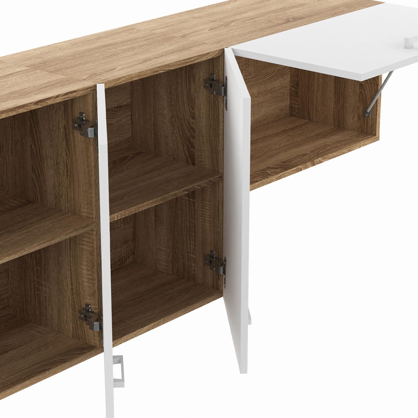 Cuisine complète 180 cm Subtil Plan de Travail 5 éléments Bois Blanc