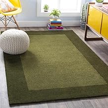 Rufruf Wool Carpet & Rugs for Home and Floor Mats 6x9 Feet Olive Color
