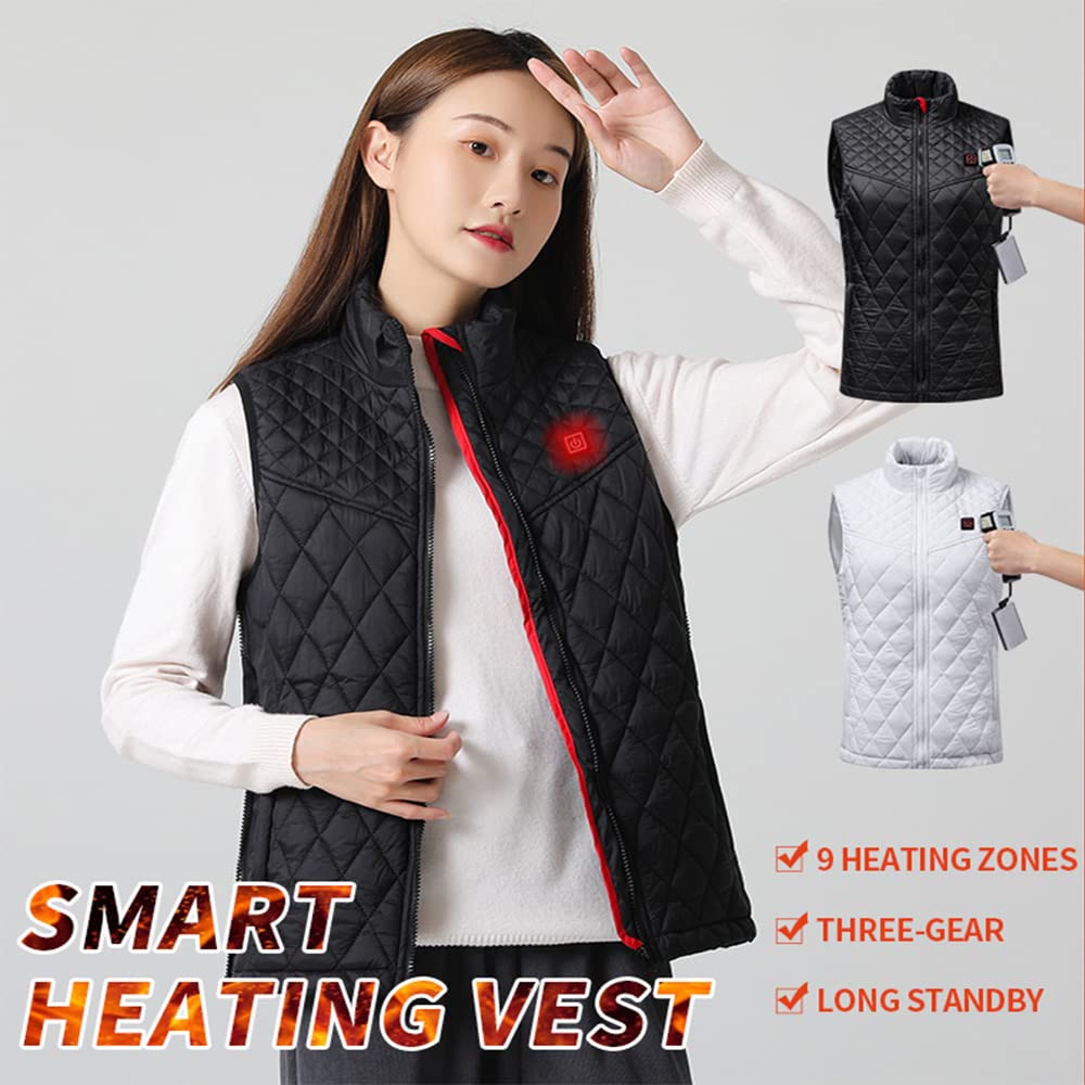 Oneshlee Gilet Chauffant Femme Usb, Gilet Sans Manche Femme Chauffant, Veste Chauffante Chasse, Vêtements Chauffé Électrique Température Réglable Imperméable En Extérieur Moto Randonnée Pêche
