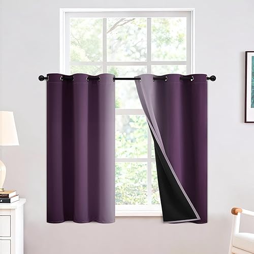 Miniatura 39 de Yakamok - Cortinas opacas 100% de 84 pulgadas de largo, cortinas azules para oscurecer la habitación, cortinas ombré para dormitorio, con ojales,