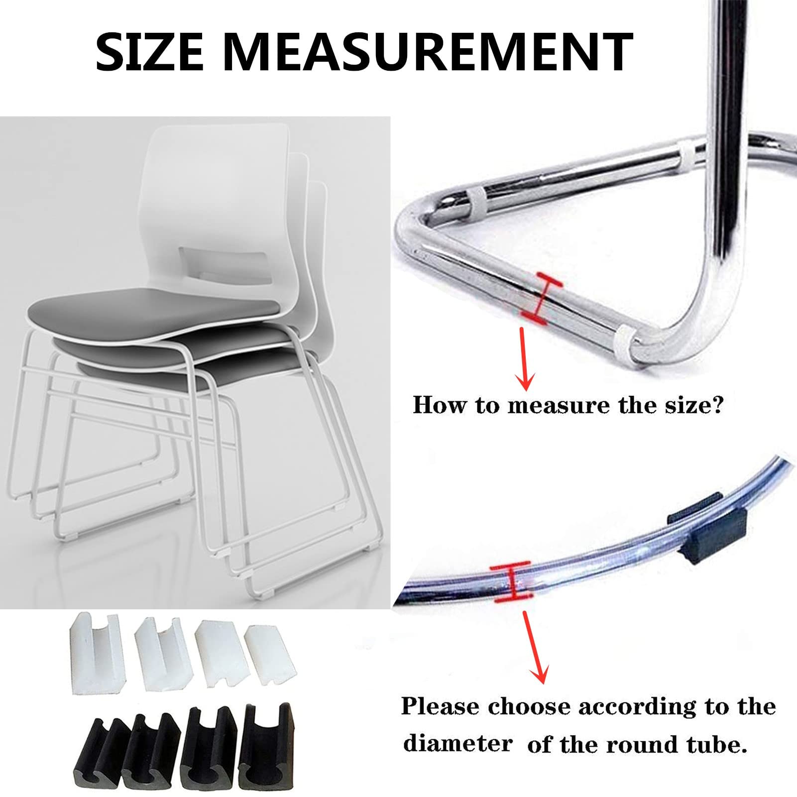 Sourcing Map 24Pcs Patin Pied Chaise Meuble Caoutchouc Tampon