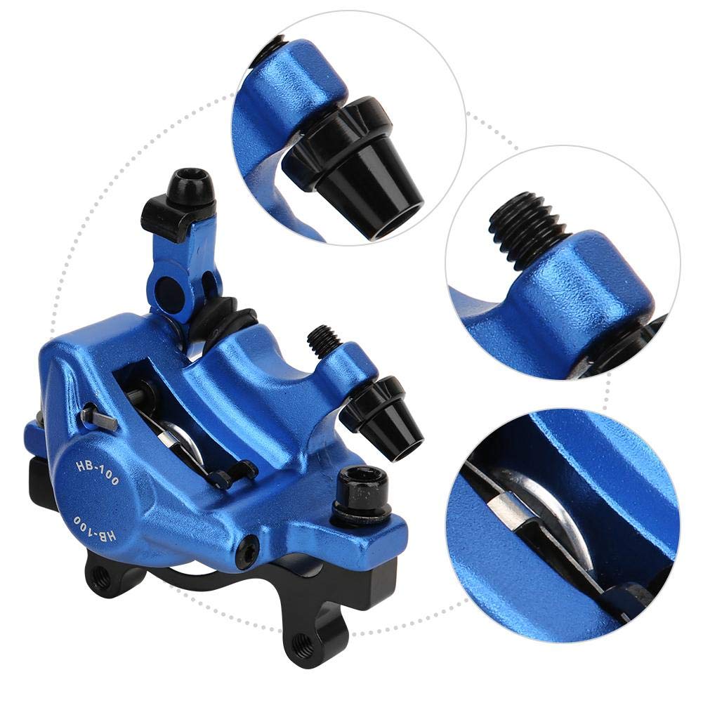 Alomejor Zacisk hamulca rowerowego, tarcza hydrauliczna, stop aluminium, nie rdzewieje, rower hydrauliczne hamulce tarczowe, dźwignia, zacisk hamulcowy, przedni, tylny zestaw hamulców (niebieski)