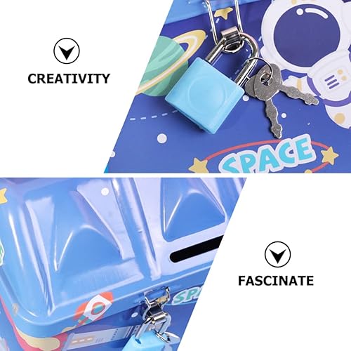 Miniatura 4 de Beavorty Caja de 2 piezas de alcancía para ahorrar dinero, tarro de billetes de lata de dulces de Navidad para niños, tarro de dinero seguro para