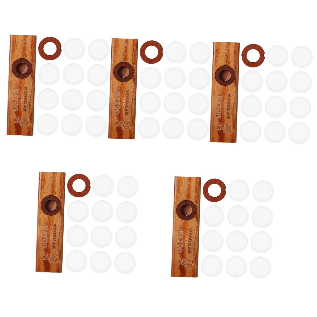 Toyvian 5 zestawów instrumentów muzycznych Kazoo, instrumenty muzyczne, akcesoria gitarowe, instrumenty muzyczne na Halloween, instrumenty instrumentalne dla dzieci, drewno