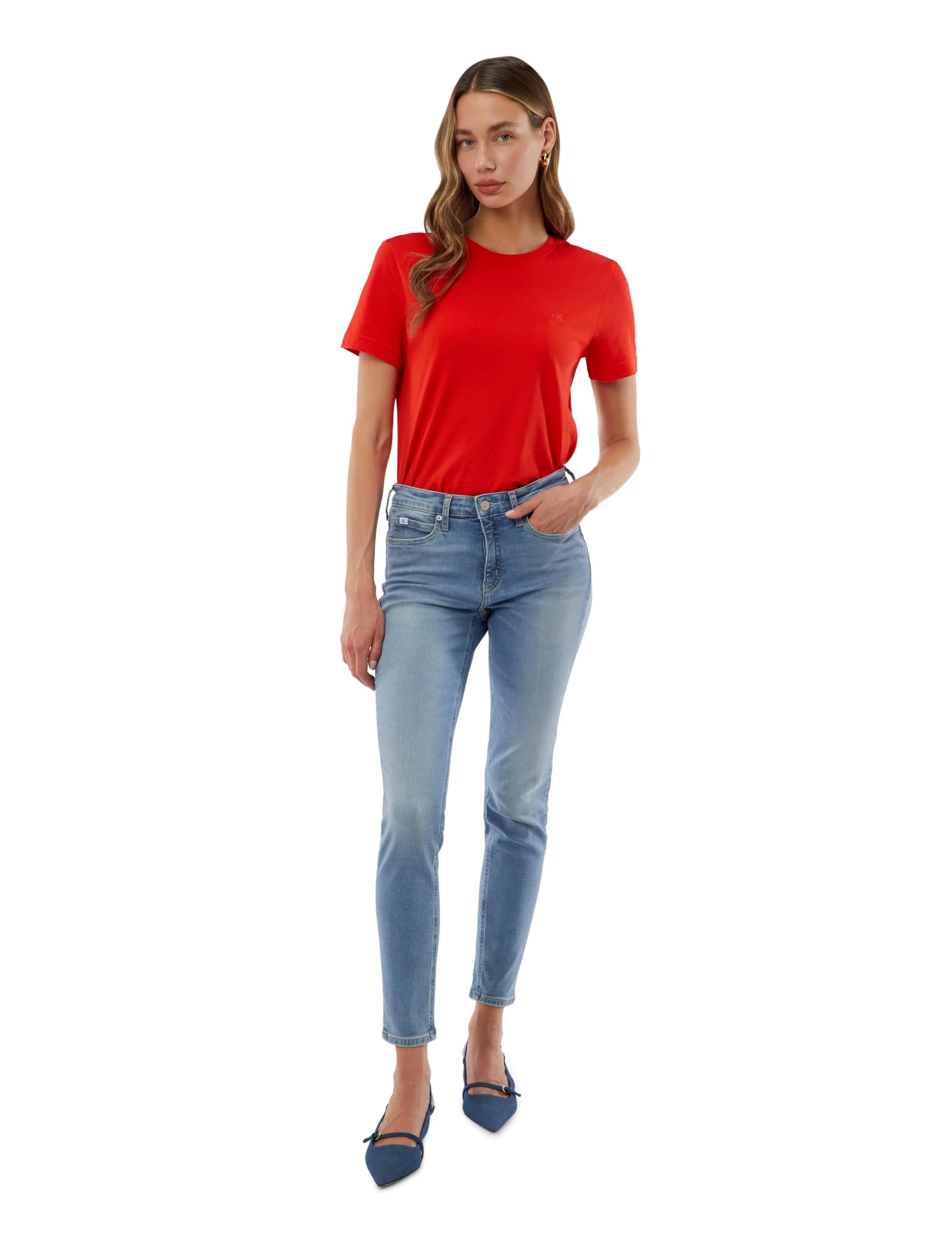 Calvin Klein Jeans Women's Mid Rise Skinny J20j221580 Pants, Denim (Denim Light), 28W / 30L