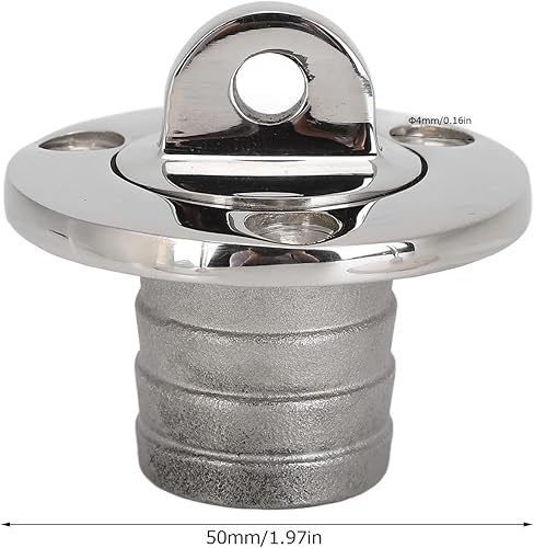 Miniatura 2 de Tapón de drenaje de garboard, escurridor redondo de 0.984 in, acero inoxidable, tapón de drenaje marino, puerto de drenaje, puerto de drenaje de