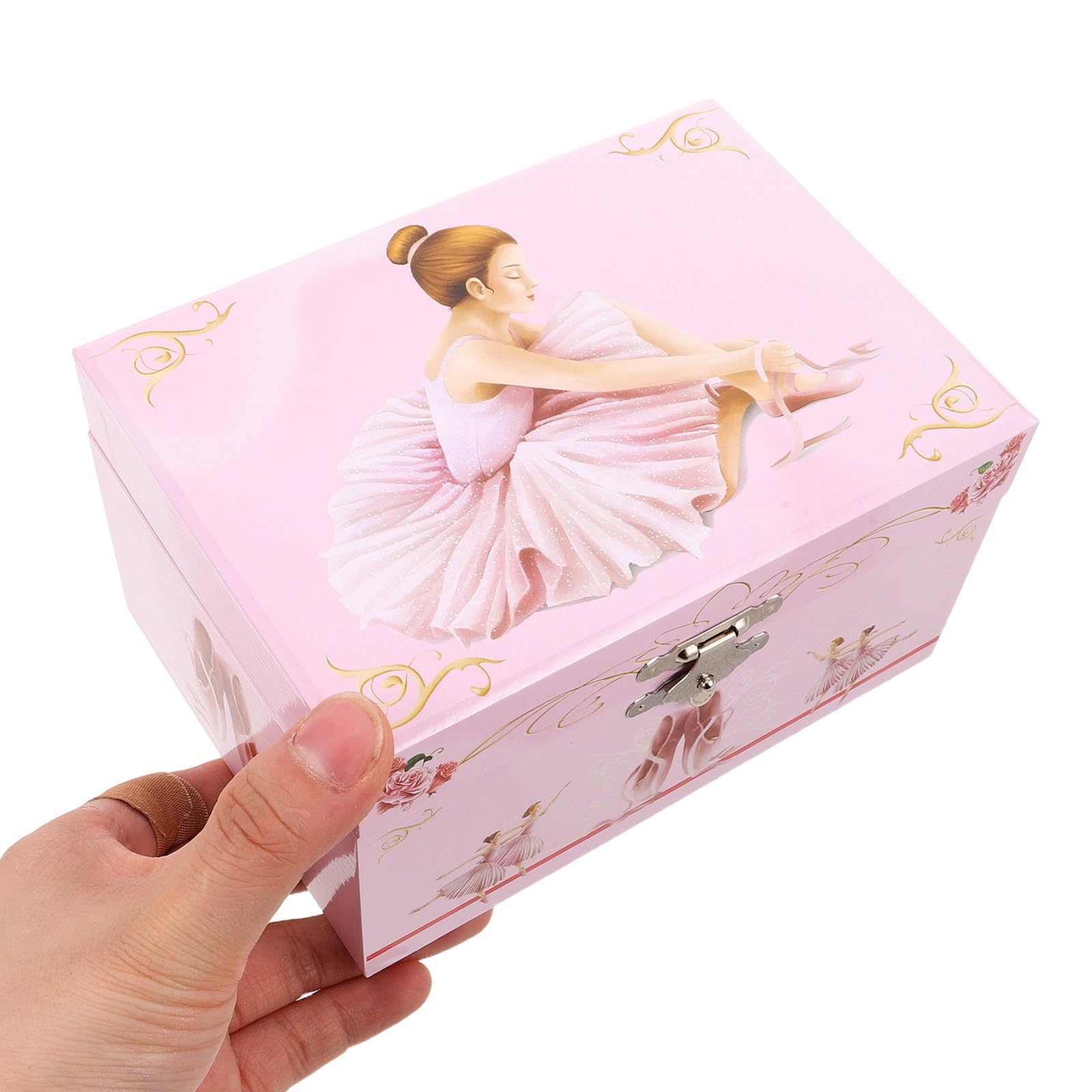 Ciieeo Joyero Musical para Niñas con Bailarina Giratoria de 5 Pulgadas, Caja de Música Ballet Rosa, Almacenamiento de Joyas Compacto, Obsequio Adecuado para Cumpleaños Infantiles