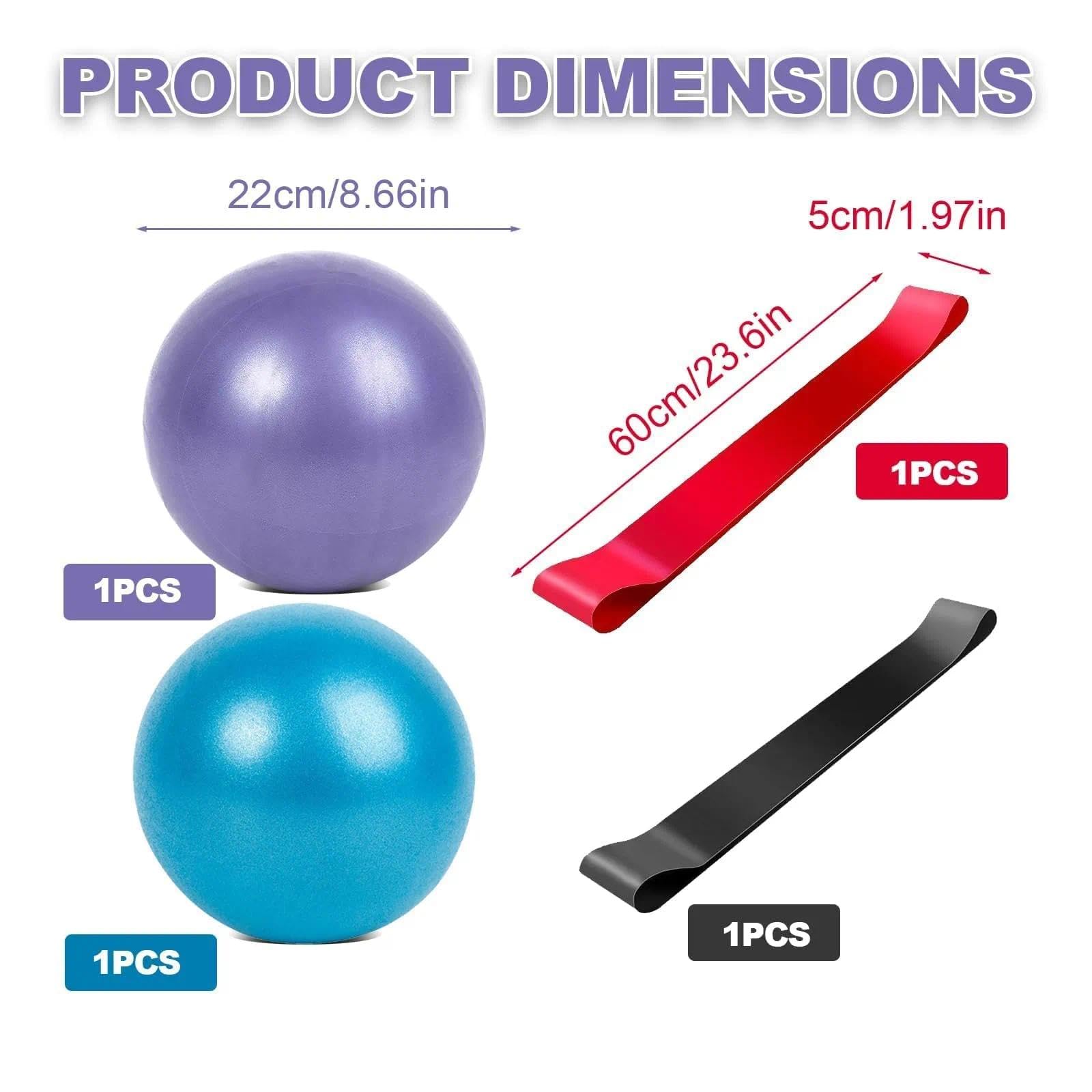 Ballon de Pilates 22cm avec Ceinture Élastique pour Yoga, Grossesse, Kinésithérapie