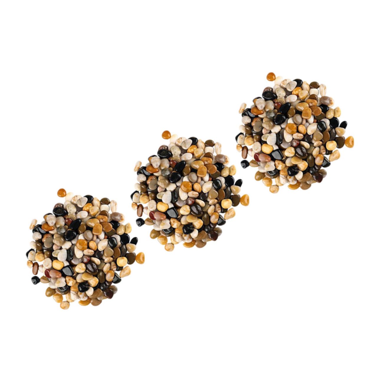 3 Packs Decorative Pebbles for Planters Aquarium Garden Decor Natural River Stones Each for Beautification