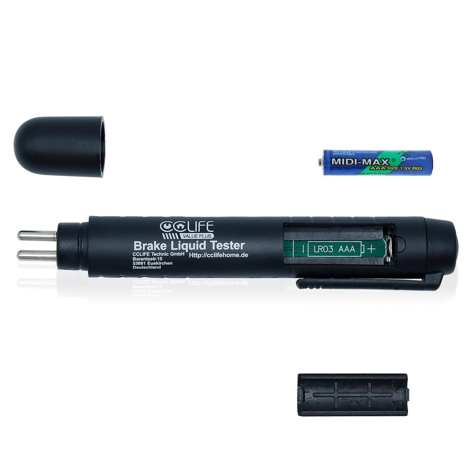 Tester Per Liquido Freni | Penna Con LED | Controlla Umidità Per Auto E Moto | Compatibile Con DOT 3,4,5