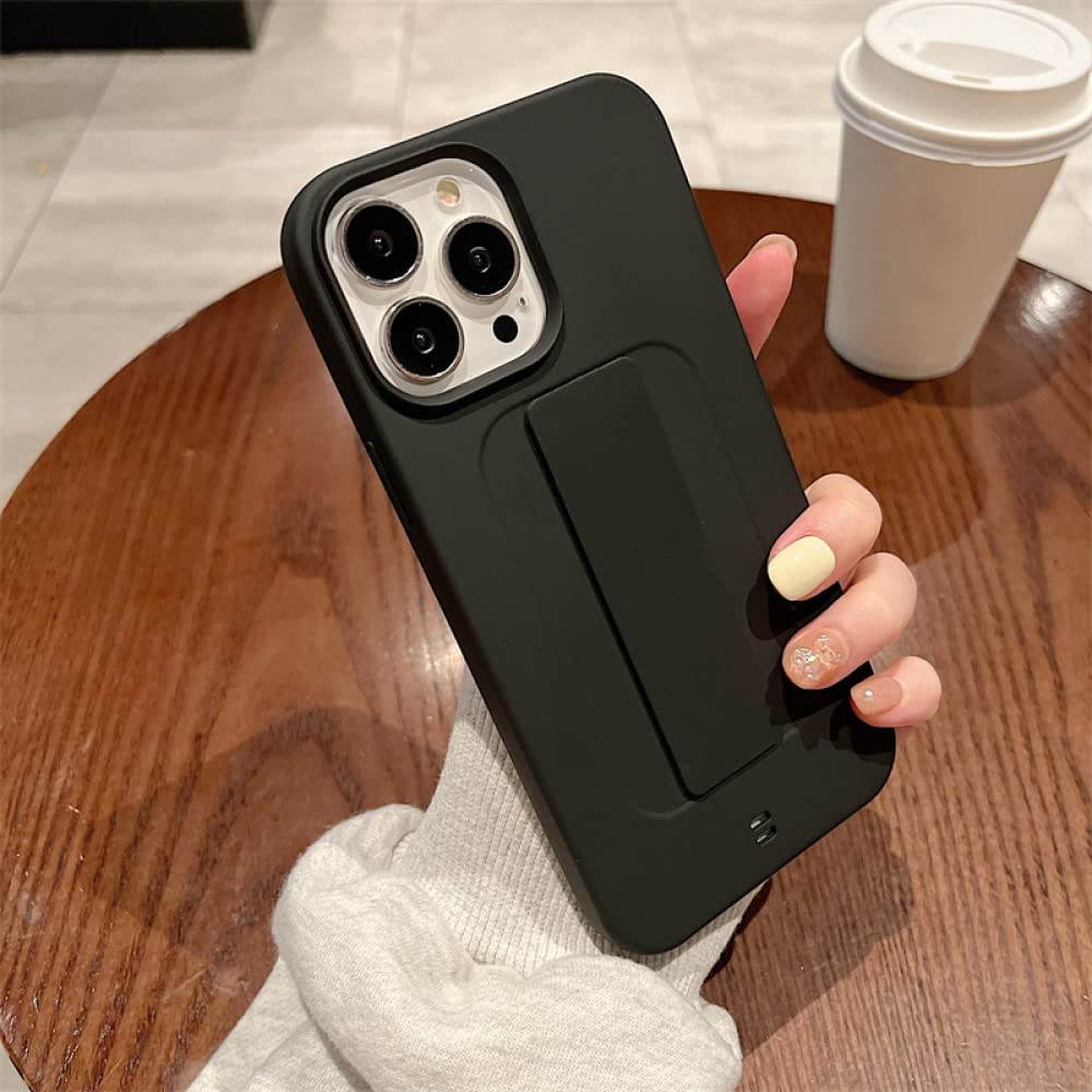 Coque silicone noir avec dragonne main pour iPhone XR protectrice