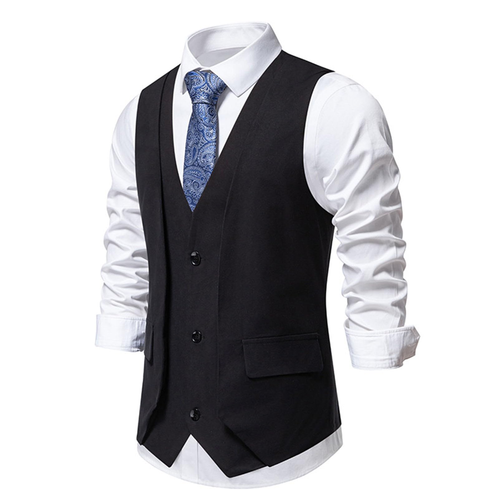 Generisch Gilet da uomo con cappuccio e tasche, leggero, estivo