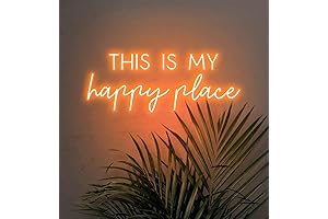 Orange Neon Sign - My Happy Place