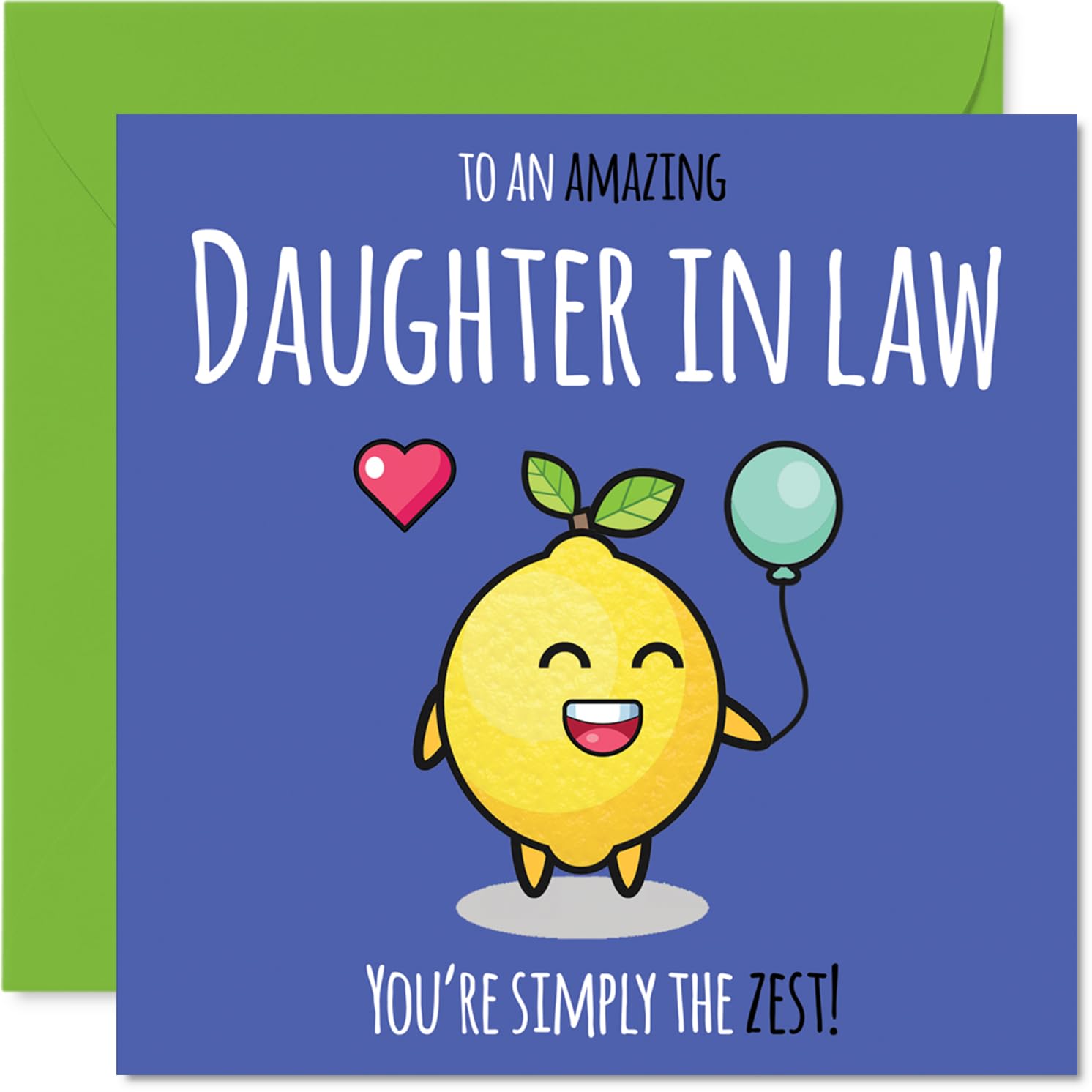 Daughter in Law Birthday Card - Simply The Zest - Happy Birthday Card for Daughter in Law from Father Dad Mother Mum, 145mm cute lemon Bday Greeting Cards