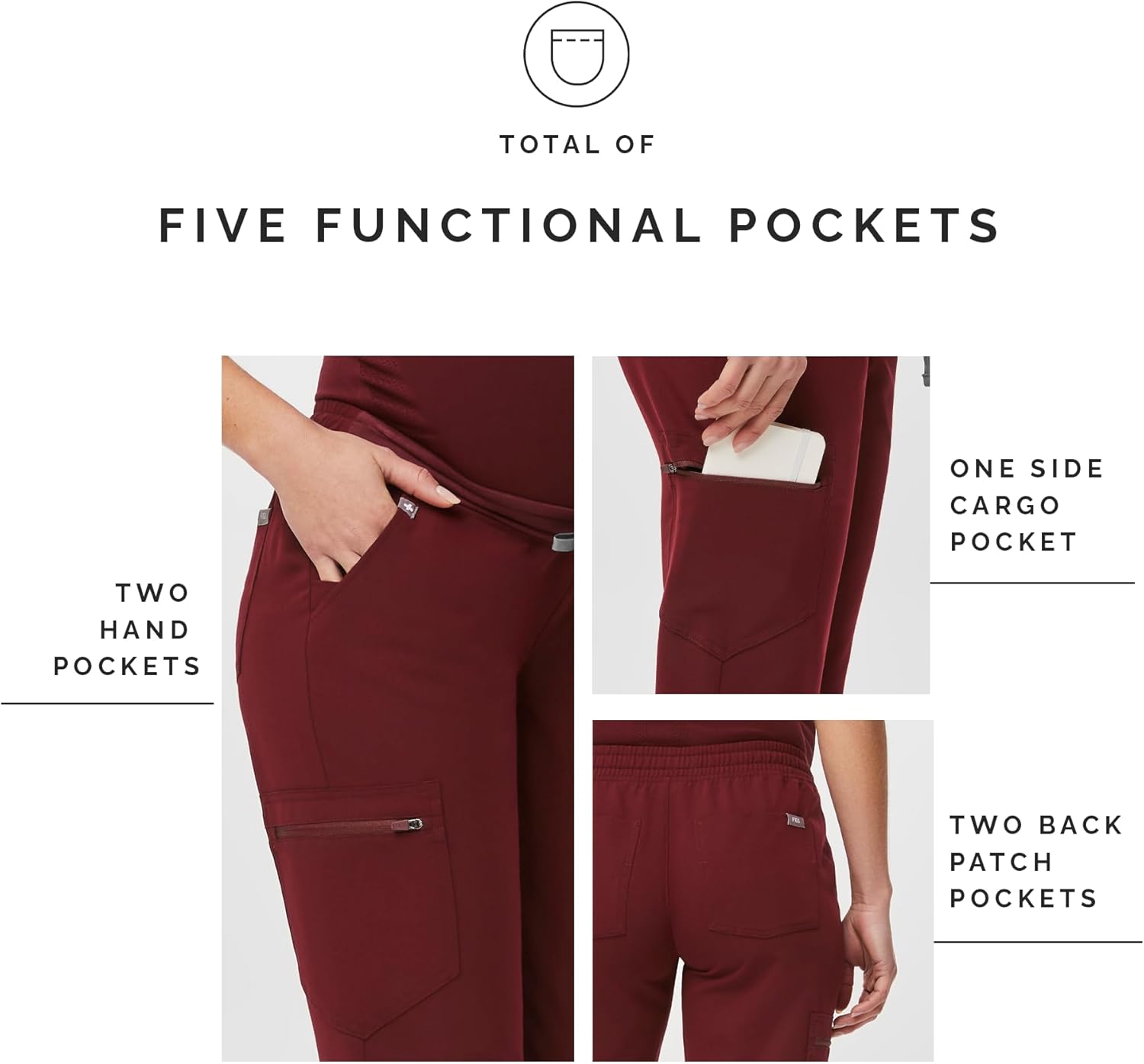 FIGS Zamora Jogger Maternity Scrub Pants for Women — Slim Fit, 5 Pockets, 4-Way Stretch, Anti-Wrinkle - Image 5