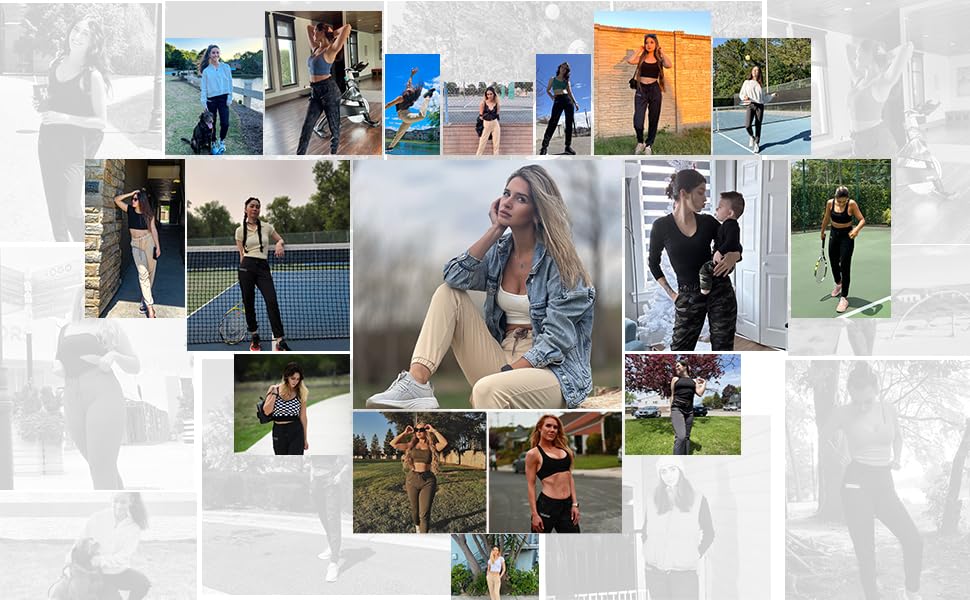 Image of Haowind Joggers for Women with Pockets Elastic Waist Workout Sport Gym Pants Comfy Lounge Yoga Running Pants