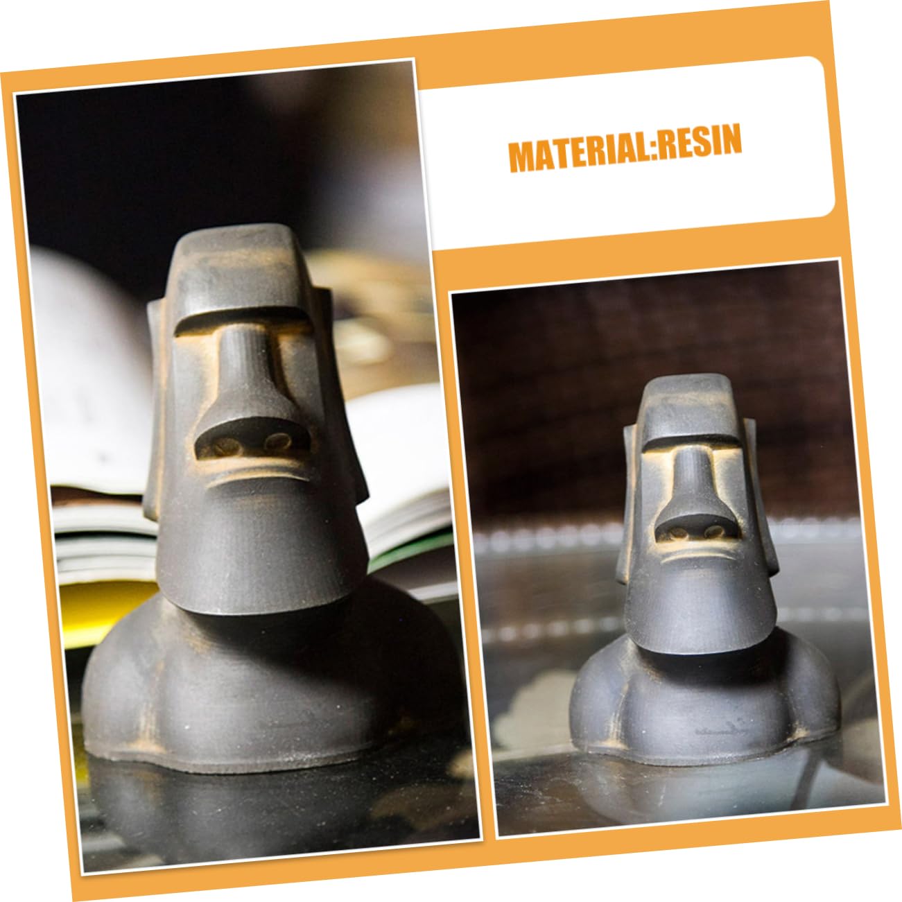 GALPADA Statua Moai in Miniatura Decorazione in Resina Isola Di Pasqua Scultura Da Scrivania Per Ufficio o Casa Estetica Culturale