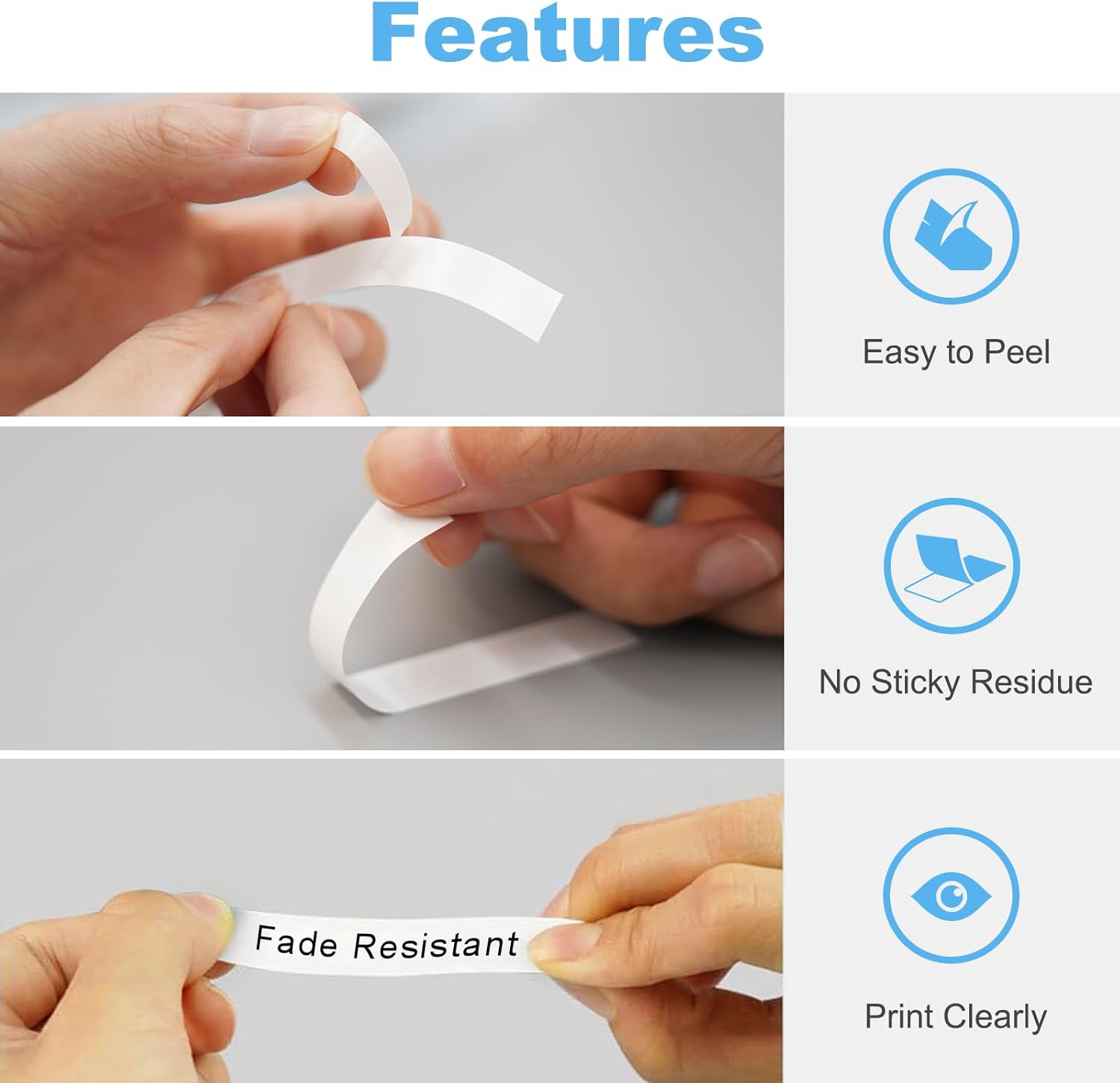 12mm 0.47 Laminated White Tape Compatible with Brother Label Maker Tape Replacement for Brother P-Touch Label Tape TZE-231 12mm 0.47 Laminated White for PT-D210 D220 1280 H110 1280 D400, 5-Pack - Image 4