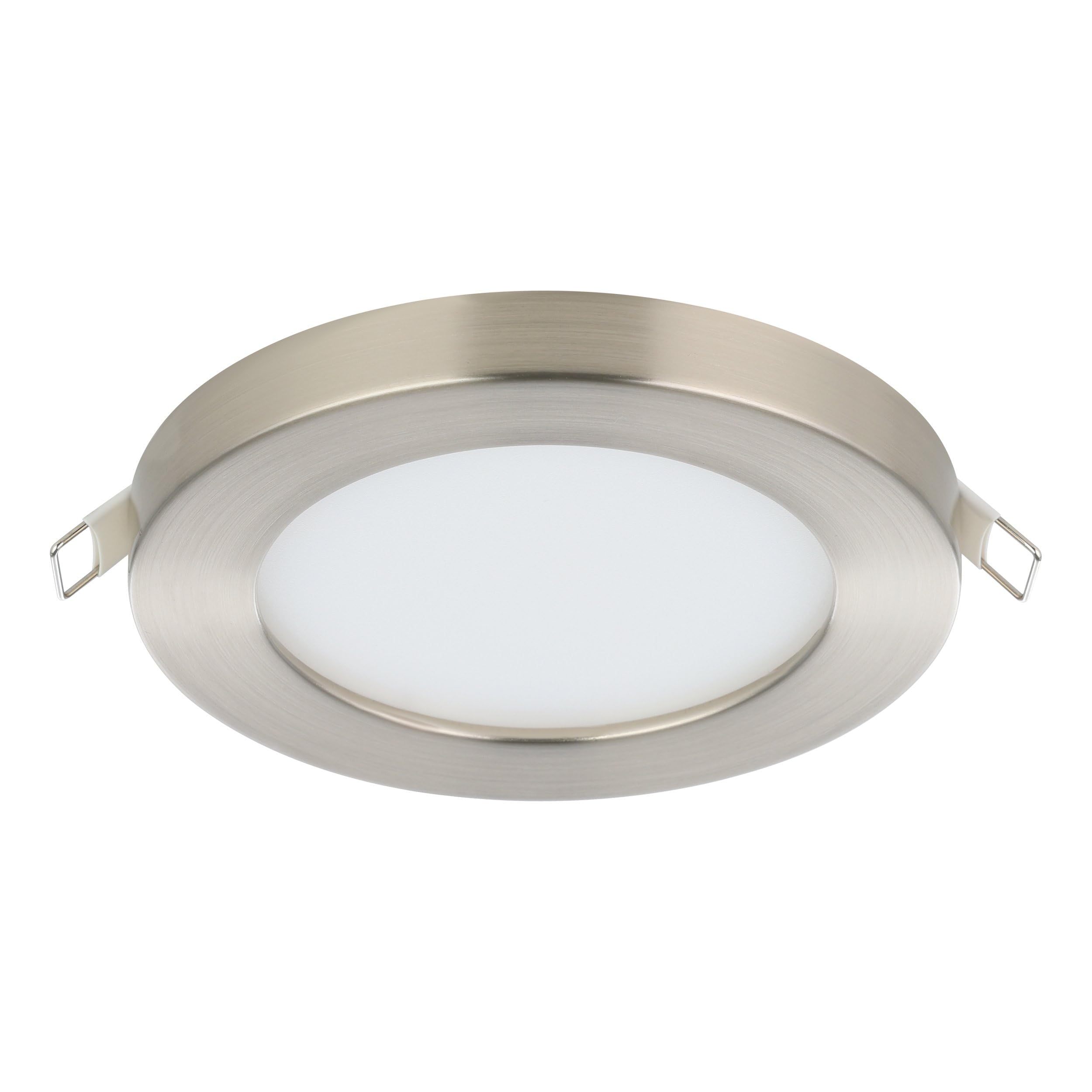 Eglo Recessed LED Ceiling spot Light Fueva Flex, Round Spotlight, LED Panel Made of Aluminium in Nickel matt and White Plastic, Warm White, Ø 11,7 cm